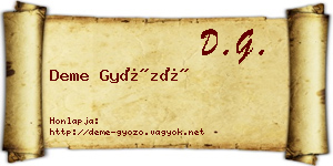 Deme Győző névjegykártya